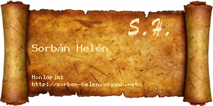 Sorbán Helén névjegykártya