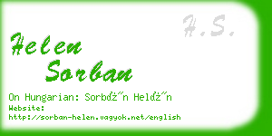 helen sorban business card